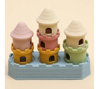 1 Set Giocattolo da impilare in silicone a forma di castello per bambini e neonati, dentaruoli morbidi, tazze impilabili, giochi educativi Montessori, regali per il bagnetto del bebè Tagli UnicaSilico