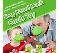 1 Set Giocattolo Lingua di Rana, Supporta Interazione 2-4 Giocatori, Include Maschera Bocca di Rana, Strumento Musicale Camaleontico Avido, Accessori Creativi, Gioco di Carte Soffio per Matrimonio, Gi