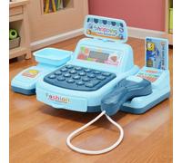 1 Set Giocattolo Realistico di Cassa del Supermercato per Bambini con Luci, Scansione e Checkout Simulati, Divertimento per Ruoli per Bambini e Bambine, Gioco di Finzione Interno, Interazione Genitore