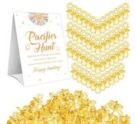 1 Set Gioco da Bagno per Bambini, include Gioco Caccia al Ciuccio, Cartello Gioco Caccia al Tesoro Sole, e Mini Ciuccio Trasparente, Adatto per Decorazione Festa del Bambino, Festa Rivelazione Sesso -