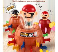 1 set Gioco da tavolo interattivo a tema pirata per bambini, con piccola spada, gadget divertenti per bambini, giochi dei pirati con effetto a sorpresa,giocattoli di lancio fortunati per bambini mini,