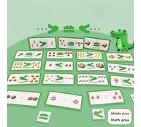 1 Set Gioco di Confronto e Smistamento di Giocattoli di Carta, Allenamento dello Sviluppo del Pensiero, Modello Educativo, Gioco Matematico "Coccodrillo Affamato" Tagli Unicabamboo
