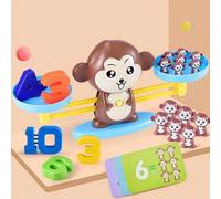 1 Set Gioco di Matematica Carino con Scimmie, per Imparare i Numeri e la Matematica, Bilancia Digitale per Addizione e Sottrazione, Migliora la Cognizione Matematica degli Studenti, 10 Scimmie, Colori