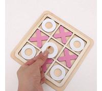 1 Set Gioco di tris in legno, gioco di interazione per feste e punizioni colore arancione,blu,rosa,Bianco e nero,Viola,bianco rosa,giallo rosa,Blu RosaLegno