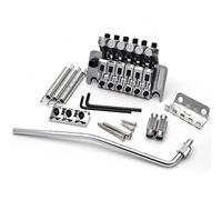 1 Set Guitar Electric Tremolo Bridge Doppio Sistema Di Bloccaggio Nero/Chrome/Gold Sostituzione delle parti ponte (Color : Chrome)