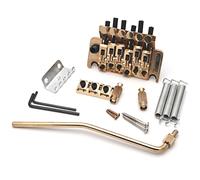 1 Set Guitar Electric Tremolo Bridge Doppio Sistema Di Bloccaggio Nero/Chrome/Gold Sostituzione delle parti ponte (Color : Golden)