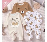 [1 Set Inviato Casualmente]Tuta da Casa per Neonati Multicolore Pigiama a Tutta Gamba per Neonati 0-12 Mesi Morbido e Amichevole per la Pelle Carino Stampa Nuvola Orso Koala Manica Lunga Tutina da Not