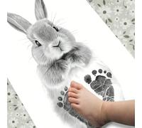 1 Set Kit Impronta del Piede - Versione Mamma Fai-da-Te, Include Cornice Foto Verticale per la Prima Impronta del Piede del Bambino e Scatola Foto in Legno, Adatto per Decorazione Cameretta, Festa, An
