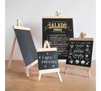 1 set Lavagna piccola in legno con supporto per uso domestico o in ufficio, ideale per negozi di tè al latte, ristoranti, display creativi, bar, supermercati, cartelli dei prezzi. Lavagna con cavallet