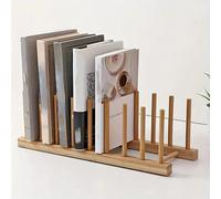 1 Set Libreria e Organizer Documenti in Legno, Scaffale per Esposizione di Dischi in Vinile e Album Fotografici, Archiviazione di Cartelle e Libri, Facile da Assemblare, Adatto per Comodino o Tavolo, 