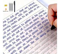 1 set Libro di esercizi per calligrafia in stile corsivo inglese con scanalature 3D, libro di pratica della calligrafia, alfabeto inglese, composizione completa (colore accessori casuale) (alcune part