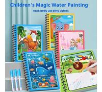 1 set Libro di pittura ad acqua magica Montessori, libro riutilizzabile per colorare e disegnare ad acqua, libro educativo (tutti gli accessori sono in colori e stili casuali). Adatto come ricompensa