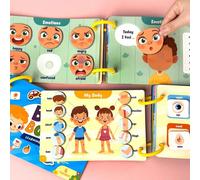 1 Set Libro interattivo per bambini, adatto per bambini in età prescolare / Libro di attività | Flashcard sensoriali Montessori | Apprendimento di parti del corpo, emozioni, cibo, trasporti, animali d