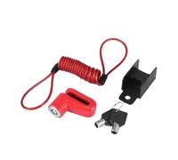 1 Set Lucchetto Freno A Disco Moto Con Kit Corda Rossa Lucchetto Per Bici Da Strada In Lega Di Alluminio Lucchetto Portatile(Red)