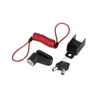 1 Set Lucchetto Freno A Disco Moto Con Kit Corda Rossa Lucchetto Per Bici Da Strada In Lega Di Alluminio Lucchetto Portatile(Black)