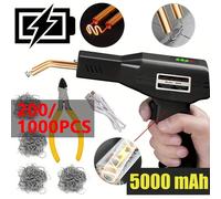 1 set Macchina per saldatura in plastica USB rapida e calda, kit portatile per riparazione paraurti auto, dotato di 4 tipi di chiodi per saldatura, adatto per riparare paraurti e cruscotto auto (nero)