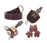 1 Set Medievale Cosplay Set Cintura Pozione Bottiglia Tazza Titolare Halloween Rinascimento Accessori Per Le Donne E L'Uomo, VKST162BR, Taglia unica