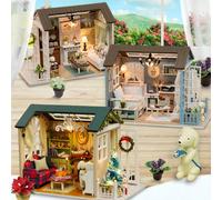 1 Set Mini Fai-da-te Assemblaggio Manuale Modello di Casa in Stile Vintage, Giocattolo Anti-Stress, Regalo di Compleanno per Amici, Hobby Artigianale per Adulti, Decorazione per la Casa, Attività Rila