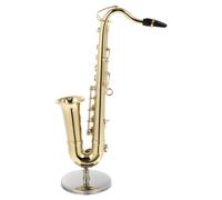 1 Set Mini Tenor Saxophone Adornment con titolare e custodia in pelle (Golden)