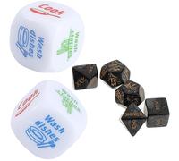 1 Set Novità Gioco dei Dadi Dadi Casalinghi Dadi Giocattolo Nero Tutti i 7 Pezzi
