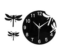 1 Set Orologio da Parete Dragonfly Wall Art 3D Hanging Rechan Farmhouse Decorazione della casa Orologio 3D Sticulante da Parete Dragonfly Decorativo Orologio da Ufficio Acrilico Rosso