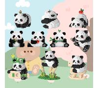 1 set Panda fai da te, con vari metodi di costruzione in 1 scatola, giocattolo di costruzione per il tempo libero, puzzle a tema panda, giocattolo creativo, ideale per vacanze, Capodanno, festival di 