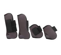 1 set paratendini per cavallo protezione per gamba di cavallo regolabile elastica ispessita in PU con gancio in nylon (Un set di quattro taglie XL)