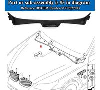 1 Set Parti Auto Parabrezza Anteriore Tergicristallo Cowl Pannello di Copertura Piastra Guida Acqua per BMW Serie 5 E60 E61 LCI Modello 51717027083