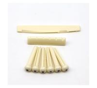 1 Set Perni Per Ponte A 6 Corde Kit Per Chitarra Classica Folk Chitarre In Plastica Picchetti Con Sella E Dado Per Ponte In Osso Per Chitarra Capotasti di Ricambio per Chitarra(Beige)