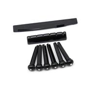 1 Set Perni Per Ponte A 6 Corde Kit Per Chitarra Classica Folk Chitarre In Plastica Picchetti Con Sella E Dado Per Ponte In Osso Per Chitarra(Black)