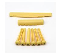 1 Set Perni Per Ponte A 6 Corde Kit Per Chitarra Classica Folk Chitarre In Plastica Picchetti Con Sella E Dado Per Ponte In Osso Per Chitarra(Yellow)