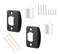 1 Set Piastra di Riscontro Della Porta, Standard Piastra di Chiusura Della Porta Resistente Sicurezza Hardware per Casa Ufficio Negozio Esterno Interno Riparazione Porta Fissa (Nero)