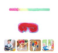 1 Set Pinata Stick per festa di compleanno in carta multicolore con benda sugli