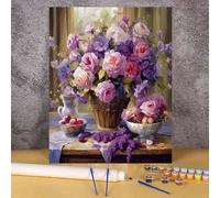 1 Set Pittura ad olio digitale fai-da-te, set di pittura artistica ad olio per decorazione di camera da letto e pareti, metodo di pittura semplice e divertente senza esperienza, realizza il tuo sogno