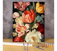 1 Set Pittura DIY con numeri, a tema floreale vibrante e personalizzata, set di pittura ad olio per decorazione camera da letto e parete, semplice e divertente da dipingere, realizza il tuo sogno da a