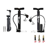 1 Set Pompa Gonfiatore Portatile Rapido, Comprende Testina Pompa e 2 Aghi di Gonfiaggio, Pompa Manuale per Palloni, Gonfiatore per Biciclette, Realizzato in Lega di Alluminio Dorata Rinforzata, Mini A