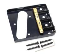 1 set Ponte for chitarra for Wilkinson for WTB Posacenere Ponte for chitarra TL con sella in ottone Oro/Nastro/Nero(1pcs Black)