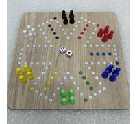 1 Set Portatile Gioco da Tavolo Ludo per 6 Persone - Scacchiera in Gomma Durevole da 9,45 Pollici con Pezzi degli Scacchi in Plastica, Ideale per Divertimento all'Aperto in Famiglia e Feste, Gioco da 