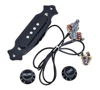 1 Set Pre- cablato 4- stringa Singola Bobina Per Chitarra Per Chitarra Per Chitarra Per Chitarra Con Pentole Per Manopole Del Volume Pickup chitarra elettrica (Color : Black)