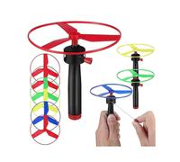 1 Set Propeller Toy Pull String Flying Toys Flying Saucers Toy Outdoor Toys Interactive Training Toy