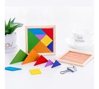 1 Set Puzzle Di Tangram In Legno | Puzzle In Legno Tangragram Geometrico | Migliorare Il Gioco Di Per Il Pensiero | Per Bambini Gli Adulti | 11,5 Cm