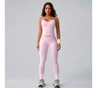 1 Set Reggiseno sportivo e leggings da donna, stile casual e minimalista, versatile, con schiena scoperta, adatto per l'allenamento L,M,S,XLTessuto