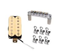 1 Set Roller Saddle Bridge+Double Coil Humbucker Pickup+6R Tuning Pioli Teste Macchina Per LP Parti di Chitarra Elettrica pickup chitarra elettrica