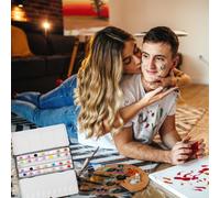 1 Set Scatola di latta per acquerelli vuota Scatola di immagazzinaggio grande