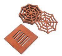 1 set sottobicchieri di ragnatela di Halloween sottobicchieri in legno