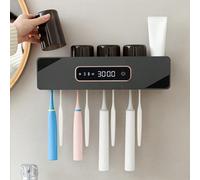 1 Set Spazzolino Elettrico UV Automatico Sterilizzatore e Supporto con Tazza di Risciacquo, Supporto per Spazzolino da Denti Montato a Parete con Ricarica USB, Funzione di Asciugatura ad Aria Calda e