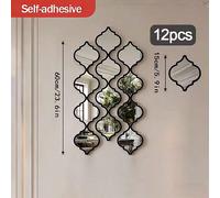 1 Set Specchio decorativo stile marocchino di grandi dimensioni | Design classico nero, da parete, adatto per bagno, soggiorno, corridoio, ideale per decorazione della casa/regalo creativo per San Val