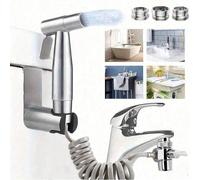 1 Set Spruzzatore per lavello, Pistola a spruzzo in acciaio inossidabile 304 con tubo flessibile retrattile da 79 pollici, valvola deviatore a 3 vie, supporto per testina di spruzzo e deviatore univer