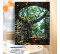 1 Set Stanza di studio silenziosa Personalizzato Kit di pittura ad olio digitale fai-da-te, Tela ad olio dipinta con cura, Usa i colori per mostrare la tua personalizzazione, Scegli uno per decorare i