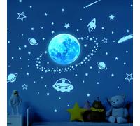 1 Set Stelle Fluorescenti Adesive Soffitto Adesivi da Parete Fluorescenti Adesivi Murali Bambini Decorazioni Parete Stelle Luna Dots Adesivo Muro Luminoso Decorazione per Soggiorno Cameretta Bambino